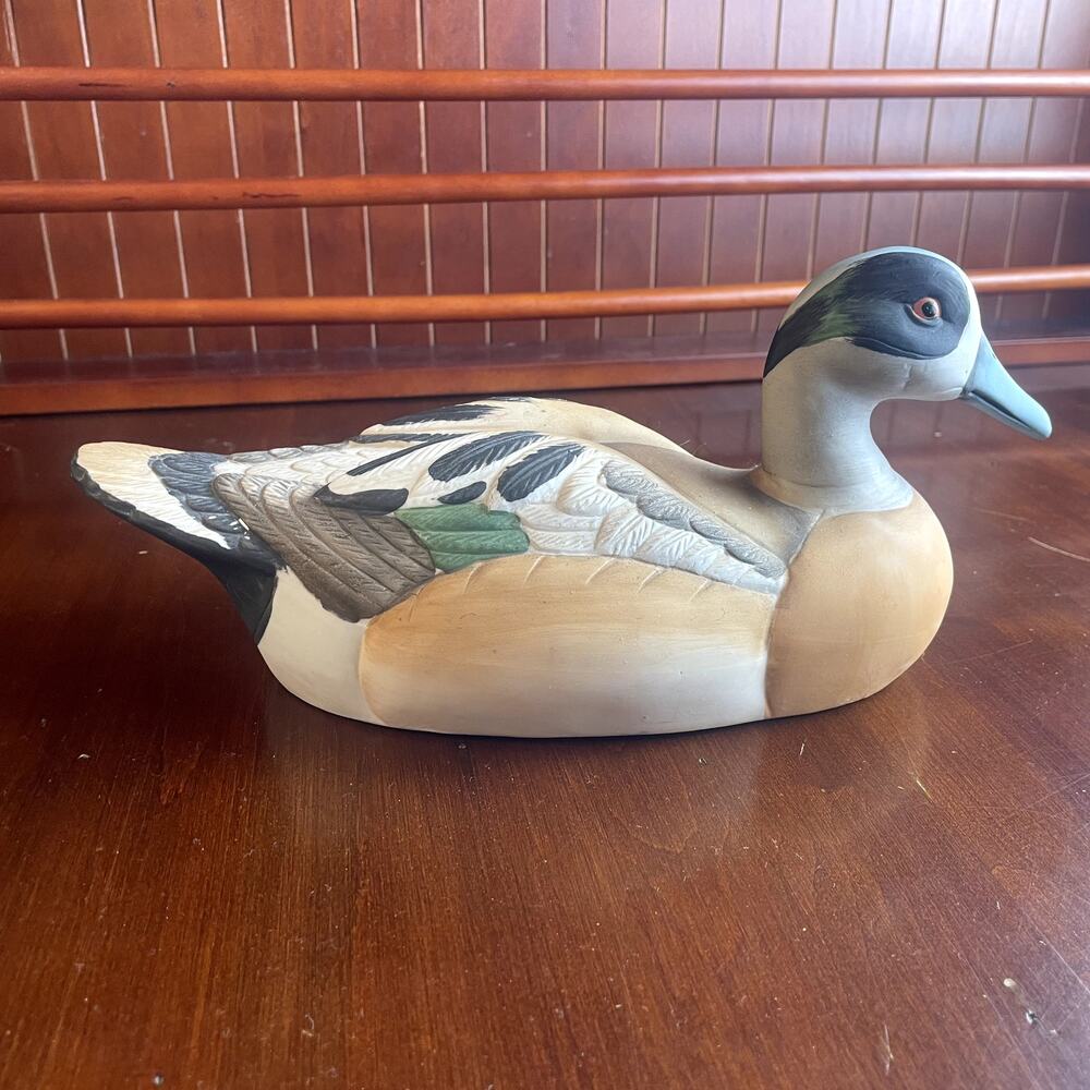 Vintage Royal Crown Porcelain Duck Decoy Figurine Hand Painted Signed J. Byron - Picture 2 of 9